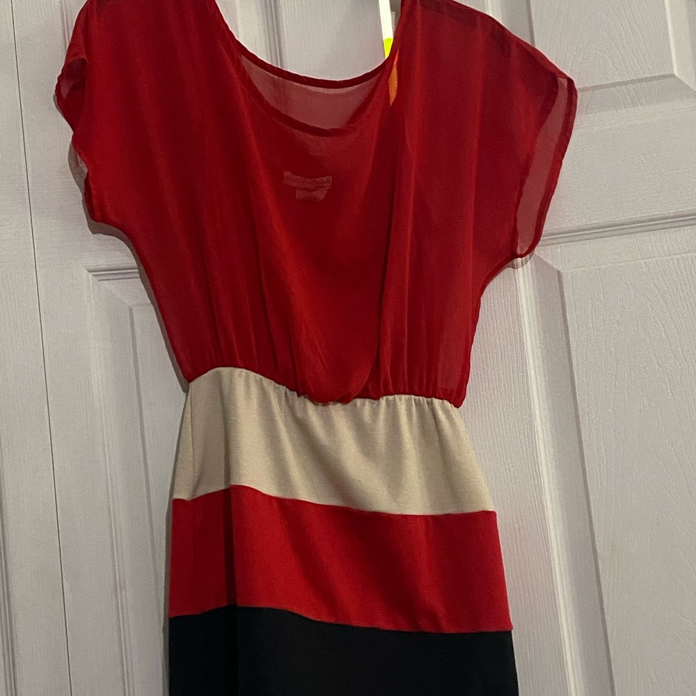 Tunic dress with slip.